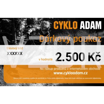 CYKLOADAM DÁRKOVÝ POUKAZ V HODNOTĚ 2 500 KČ