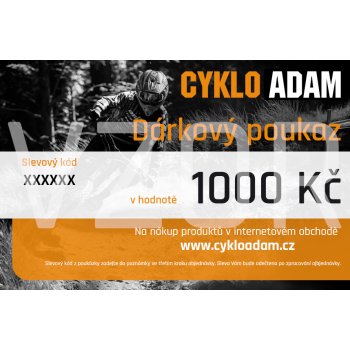 CYKLOADAM Dárkový poukaz v hodnotě 1 000 Kč