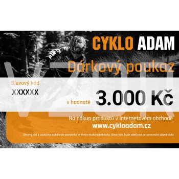 CYKLOADAM DÁRKOVÝ POUKAZ V HODNOTĚ 3 000 KČ