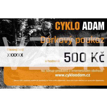 CYKLOADAM Dárkový poukaz v hodnotě 500 Kč